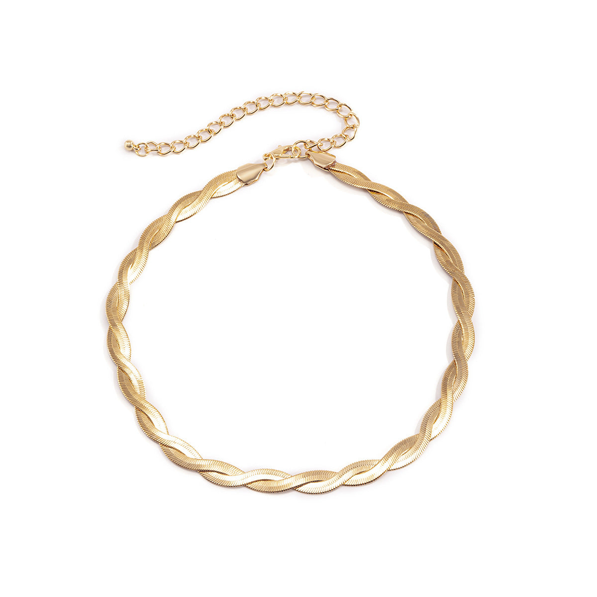 Collares de cobre de la cadena de huesos de serpiente plana suave trenzada al por mayor